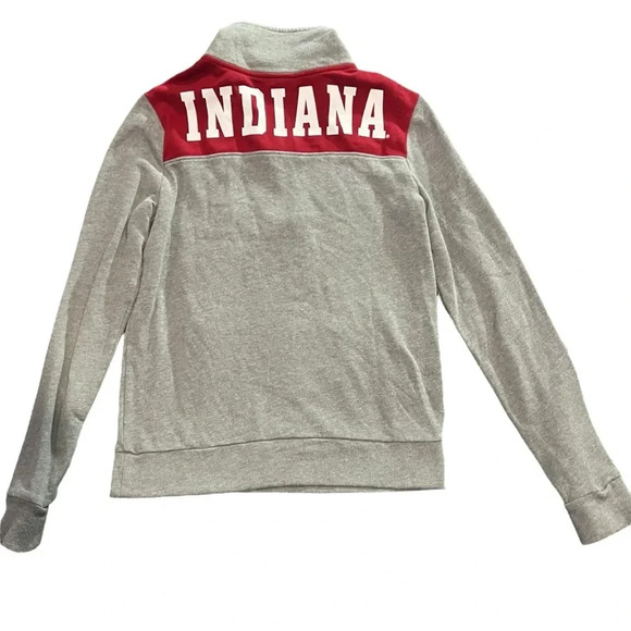 Victoria's Secret PINK Gray Indiana‎ Hoosiers 1/4 Zip Fleece Pullover Size Small - Picture 3 of 3